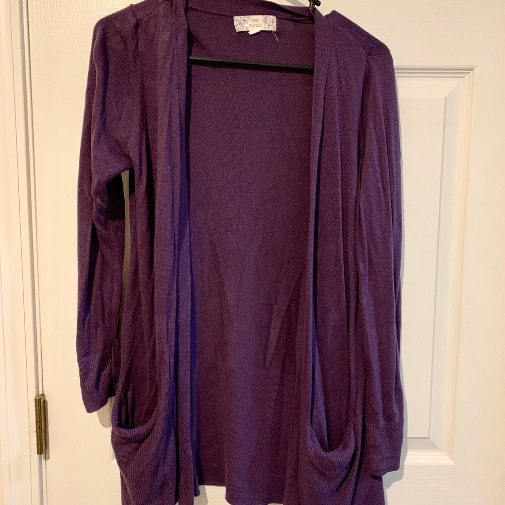 Purple cardigan